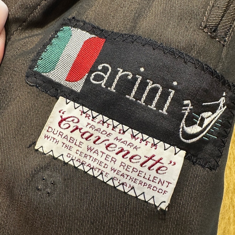 1960s 70s Vintage Larini Men’s 44L Brown Raincoat Overcoat Cravenette Lined - Picture 7 of 12
